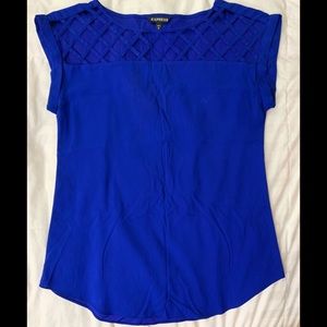 Cobalt lattice blouse